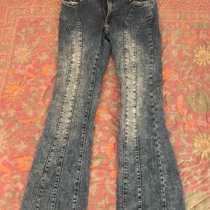 VENUS Washed Blue Flare Jeans